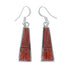 Southwest Red Oyster Shell Inlay Sterling Silver Hook Earrings SN20270